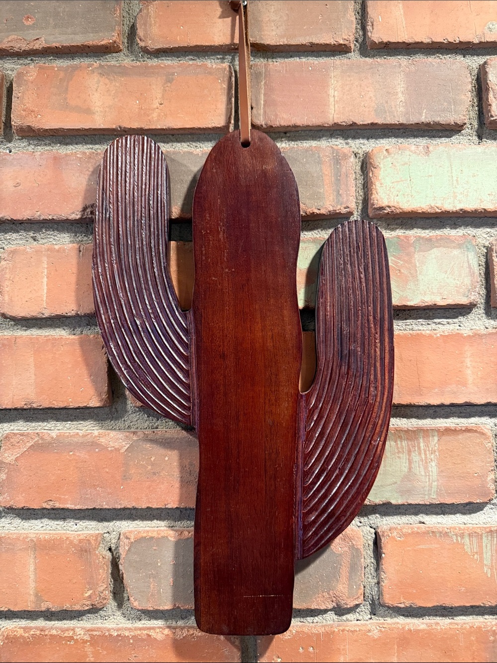 Brown Wooden Cactus Wall Decor